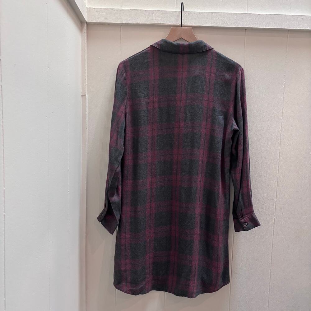 Anthropologie Cloth & Stone Cozy Flannel Dress Women M Western Cabincore - Picture 4 of 4